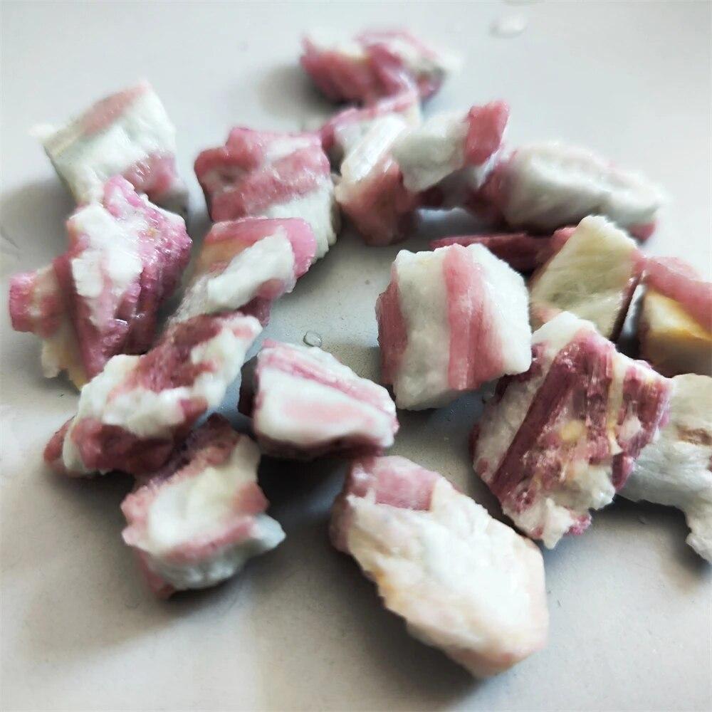 Hot Pink Plum Blossom Tourmaline Irregular Rough Raw Stones Natural Crystals Minerals Room Decoration Gemstones Witchcraft Gift