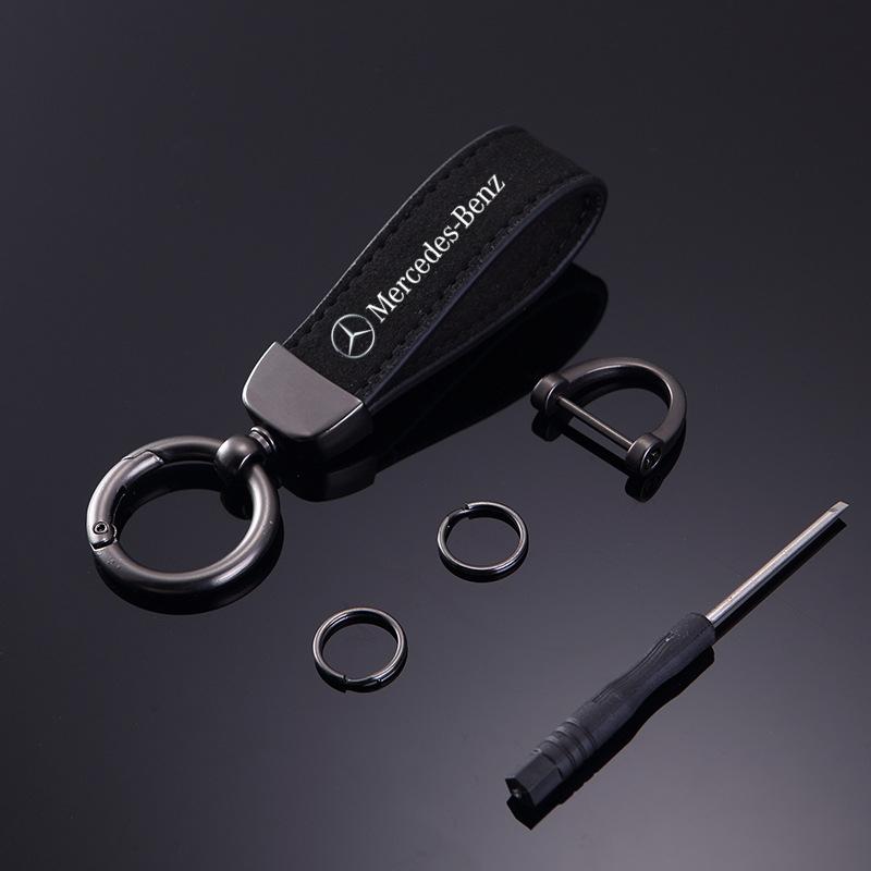 CQQ1 1pcs Leather Car Styling Badge Pendant 4s Shop Gifts Auto keychain For Mercedes Benz W211 W203 W204 W210 W124 AMG W202 CLA W212
