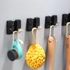 Tuqiu Черный крючок для халата Складная антикварная вешалка для одежды Вешалка для полотенец Алюминиевый кухонный крючок Дверная вешалка для настенного монтажа