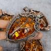 Балтийский янтарь Gemstone Pure Copper Wire Wrap Ювелирная подвеска ручной работы