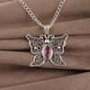 Pink Tourmaline Gemstone Silver Beautiful Pendant 1.5" , 925 Sterling Silver Women Jewelry, Tourmaline Butterfly Pendant For Wife CP-41-2