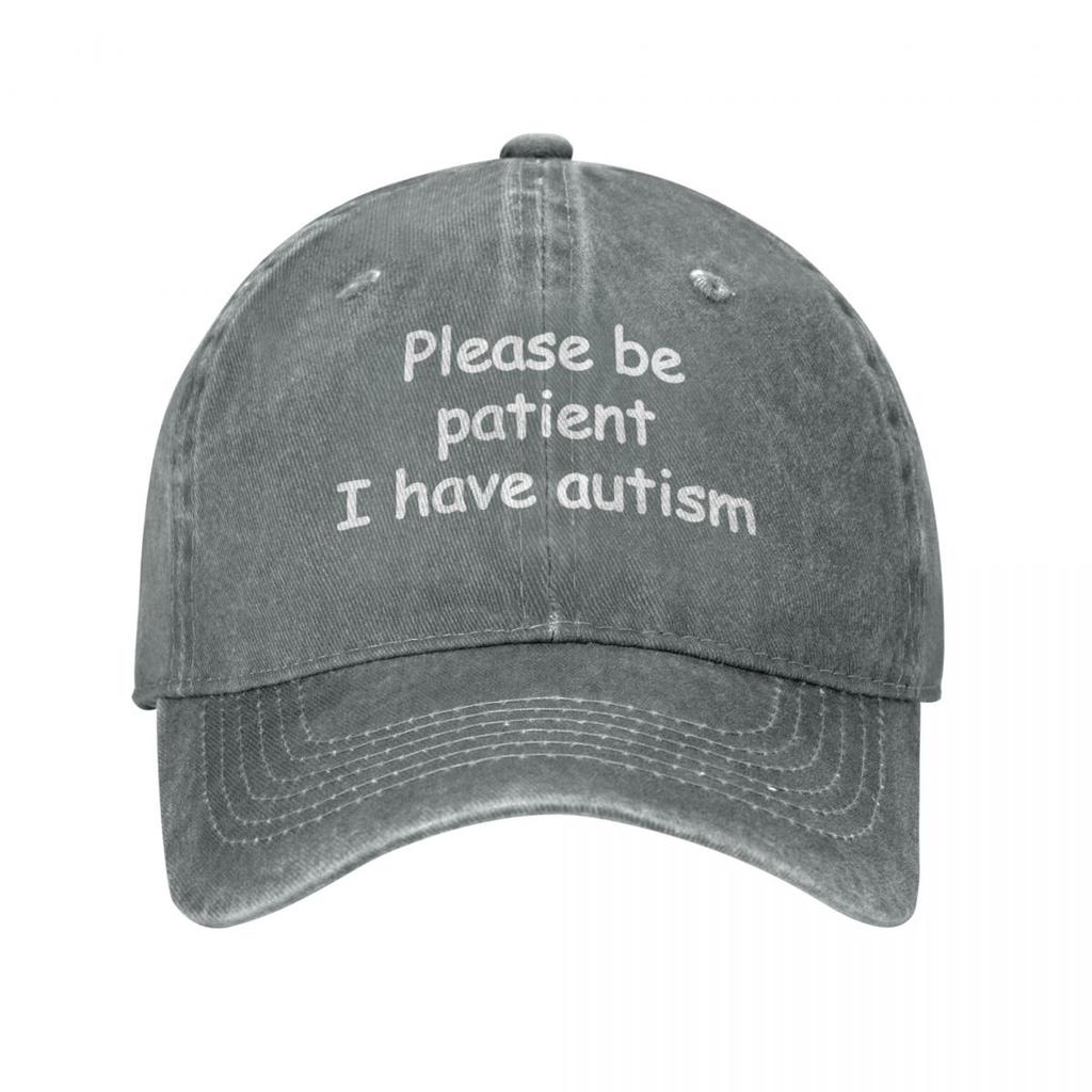 Vintage Please Be Patient I Have Autism Baseball Caps Unisex Style Distressed Washed Snapback Hat Outdoor Summer Hats Cap