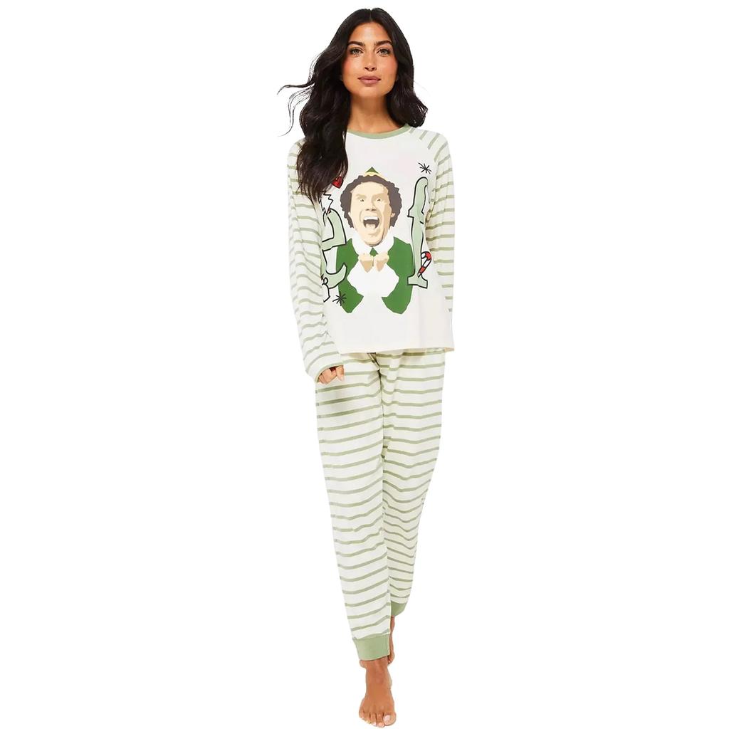 Elf Womens/Ladies Striped Long Pajama Set