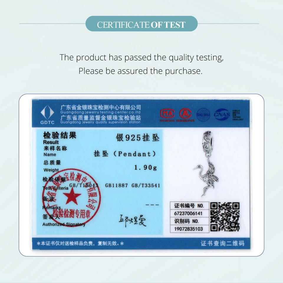 WOSTU Стерлингового серебра 925 пробы, белый орел, подвесная бусина, синий циркон, кулон, яркие подвески в виде рыси, бусины в форме кошки для женщин, браслет и ожерелье, ювелирные изделия