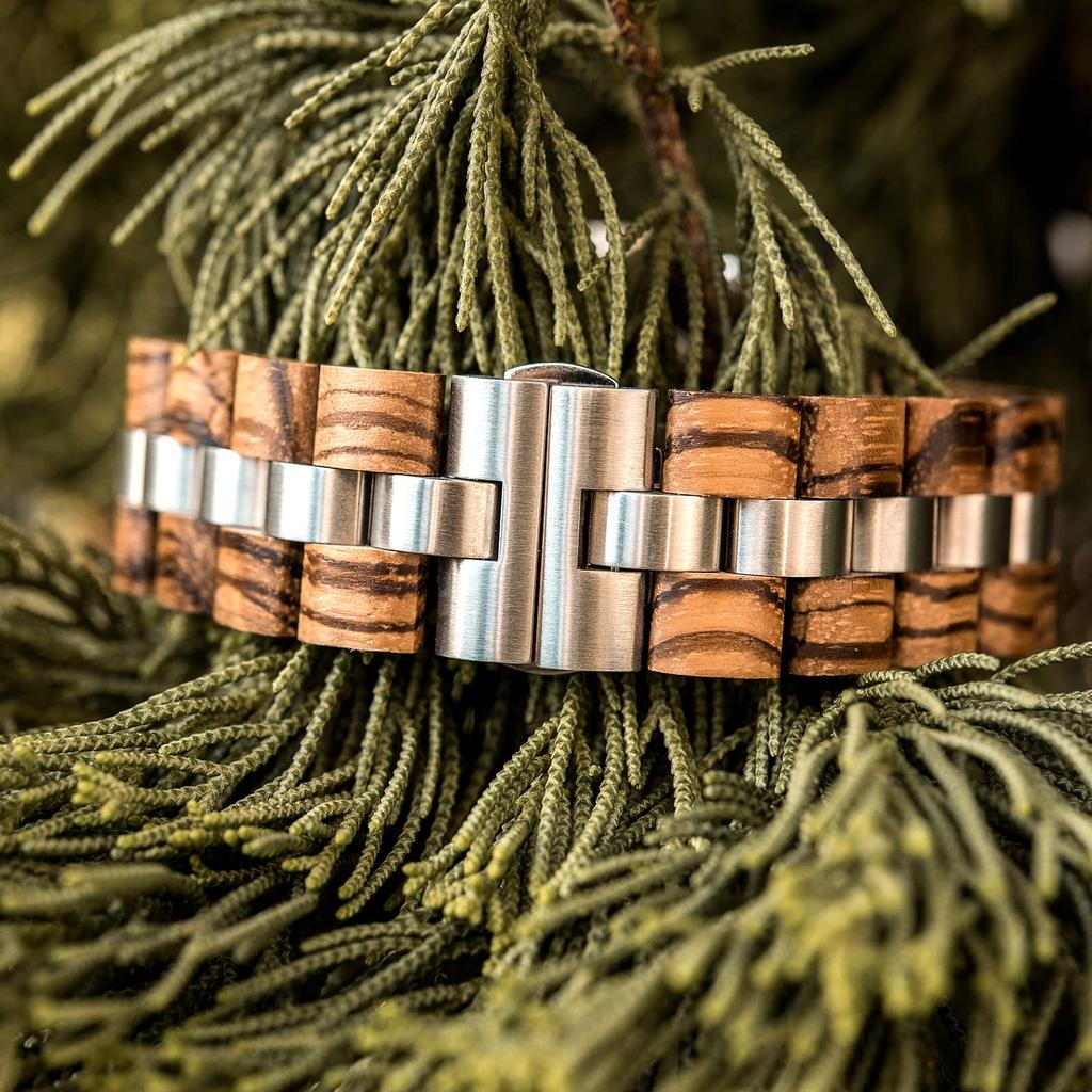 Деревянные часы для мужчин Бамбуковые часы Роскошные кварцевые часы Часы Дата Светящиеся Легкие Водонепроницаемые Подарок на годовщину KINGNOW Мужские Отцовские