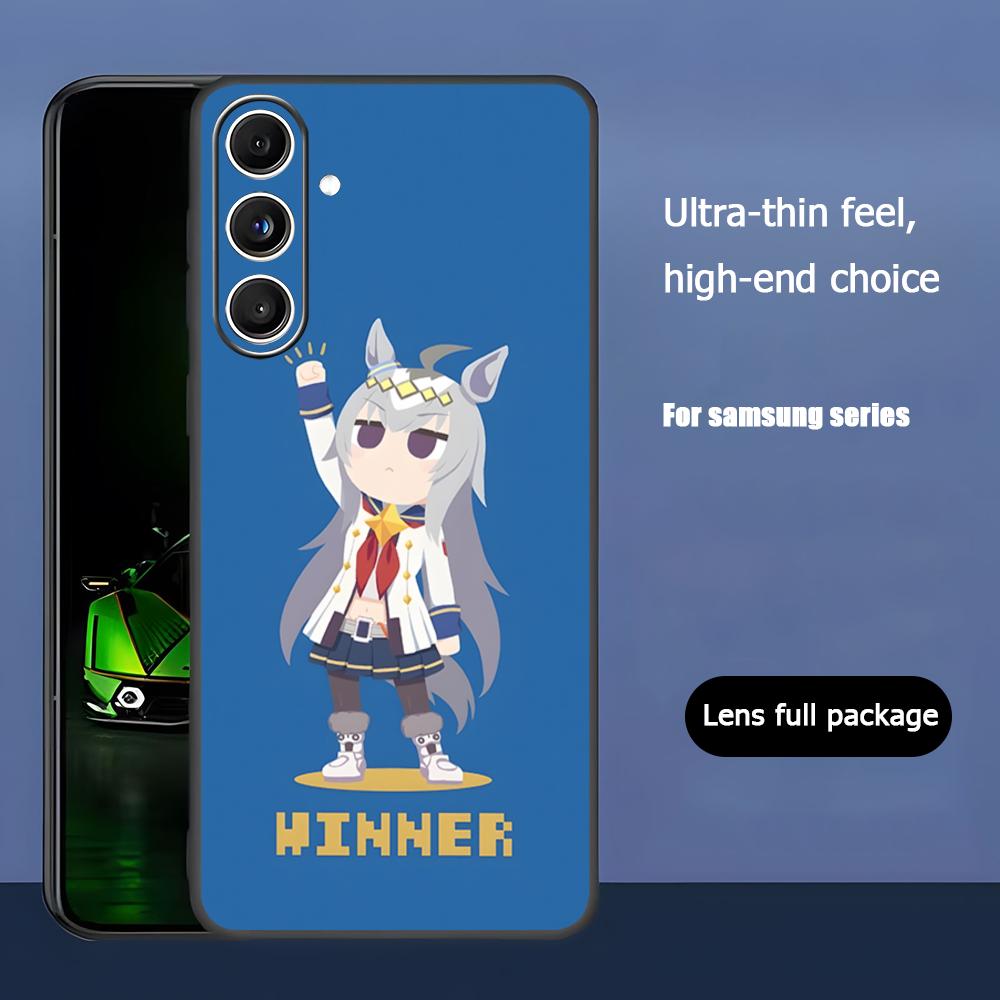 Чехол для телефона с игрой Uma Musume Pretty Derby для Samsung Galaxy S25 S24 S23 S22 S21 S20 Plus Ultra Note20 Мягкий Черный
