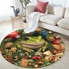 Christmas Frog pattern round rug,Carpet Rug for Living Room Bedroom Sofa Playroom Decor,Non-slip Floor Mat,Holiday Gifts and Birthday Gifts