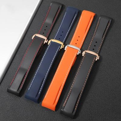 20 мм 22 мм изогнутый конец резиновый ремешок для часов цепь для Omega 300 SEAMASTER 600 PLANET OCEAN Seiko SKX силиконовый ремешок аксессуары для часов