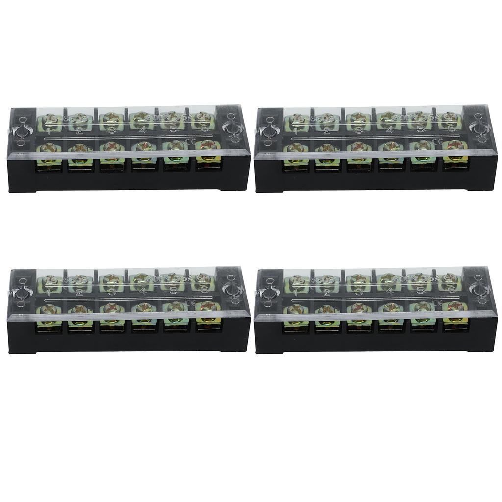 4Pcs Terminal Strip Block TB Fixed Large Current Copper Contactor Circuit Terminal Block 600V 35A 6