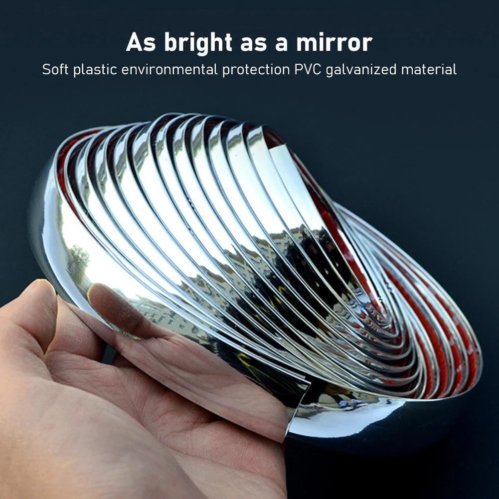 6/8/10/15/20/30 мм универсальная авто самоклеящаяся хромированная полоса для боковой двери молдинг украшение бампер защитная лента отделка автомобиля наклейка