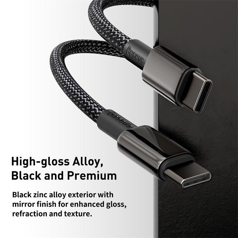 Baseus 100W Type C Cable For iPhone 15 USB C PD 5A Fast Charging Charger Wire Cord For Macbook Samsung Xiaomi Type C Laptop USB C Cable