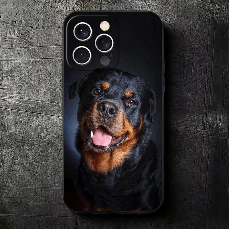 Rottweiler Dog Soft Phone Case for iPhone 16 16E 17 Air 15 Pro Max 14 Plus 13 Mini 11 12 7 Black Cover Back Shell