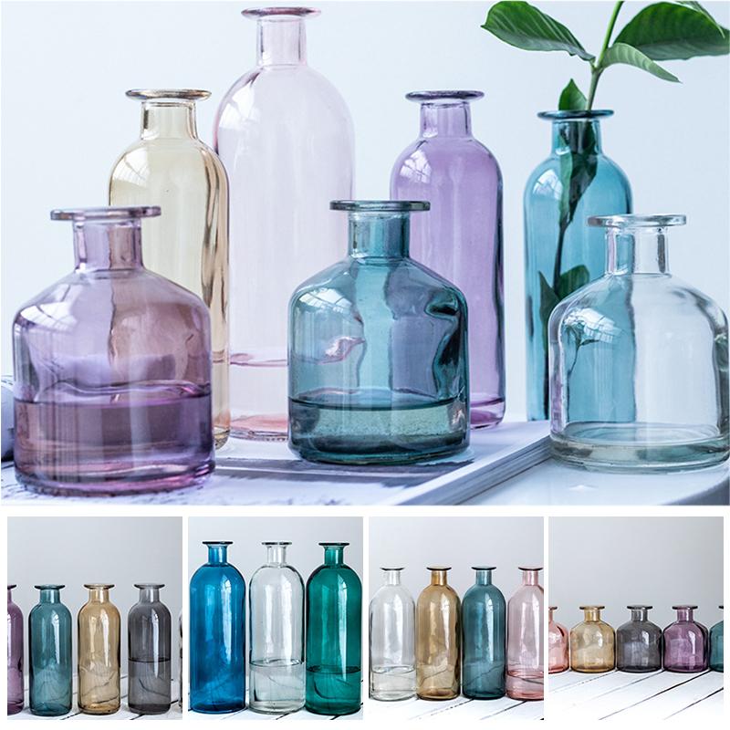 Стеклянная ваза для гостиной, сушеные цветы, скандинавский стиль, стеклянная прозрачная ваза с укропом, аксессуары для украшения дома, вазы для цветов для дома