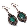 Серьги из малахита, украшения из меди 999 пробы с проволочной оплеткой, подарок для женщин, серьги ручной работы, украшения с драгоценными камнями