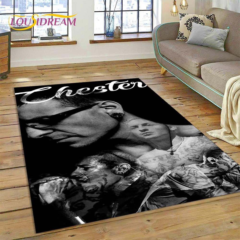 3D Retro Rock Band 3D L-Linkin-Park Rug Carpet for Living Room Bedroom Home Decor,Floor Mat Non-slip Decoration for Sofa Doormat