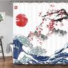 unframed Pink Cherry Blossom Peach Blossoms Shower Curtain Set Flowers White Background Girl Bathroom Polyester Cloth Screen 12