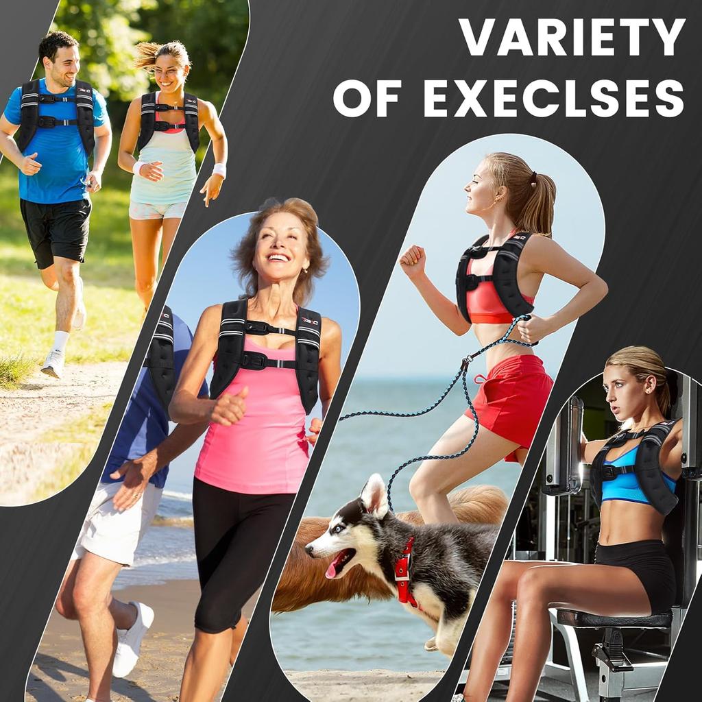 3KG 5KG Womens Weight Vest for Walking, Strength Training Weight Vests for Men, Reflective Stripe Fitness Vest for Workout Running Jogging