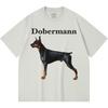 230GSM 100% Cotton T-Shirt Dobermann Print Tees Funny Harajuku Style Combed Cotton Tshirt