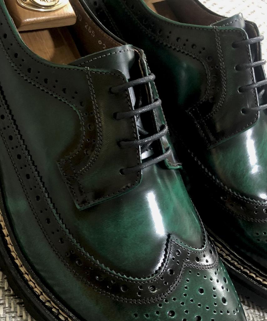 Joenshoe Human Stitch Wingtip Oxford Emerald Green