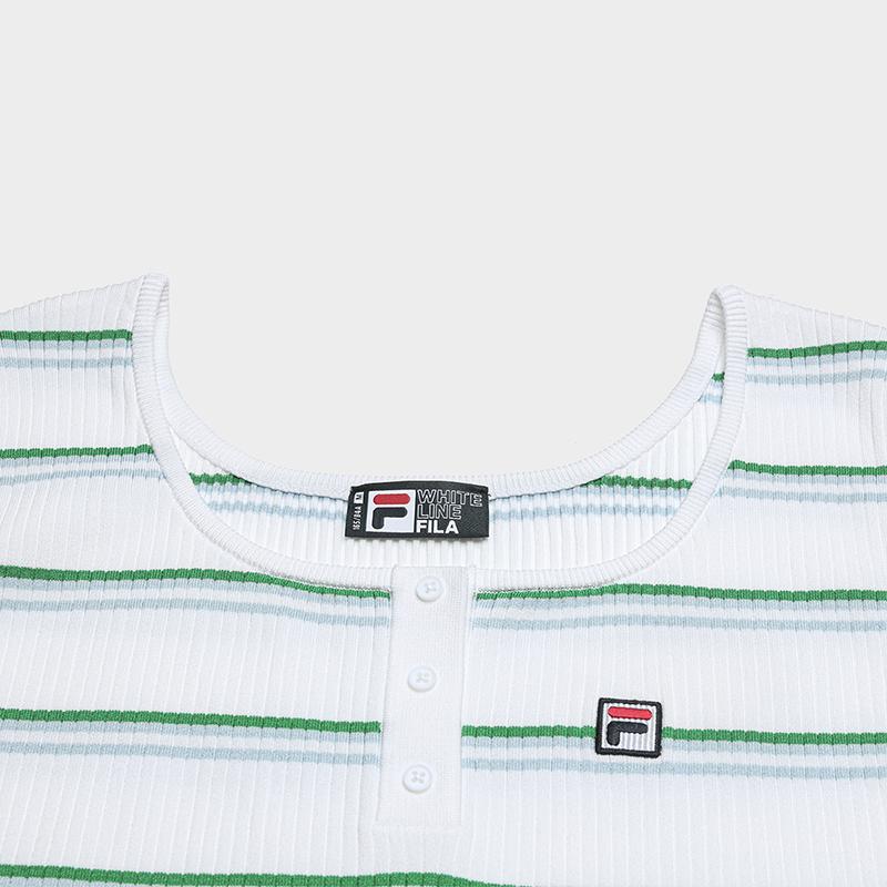 Fila Женский топ-майка Heritage Fresh с полосками и цветовыми блоками, приталенный, F11W638110F-ZA