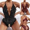 Женское сексуальное кружевное сиамское сексуальное эротическое белье с глубоким V-образным вырезом и разрезом