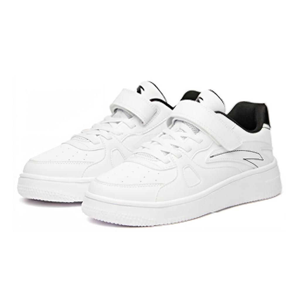 Anta Синтетическая кожа повседневные нескользящие амортизирующие износостойкие низкие кроссовки для скейтбординга детские кроссовки белые черные A332118000B-2