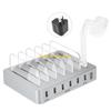 W89C Металлическая USB-станция для зарядки Быстрая многопортовая USB-станция Черный/Серебристый