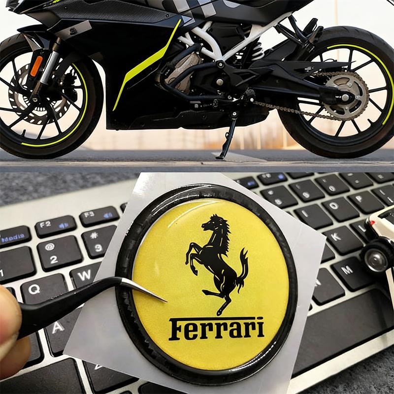 1 шт. Декоративная наклейка-значок Ferrari для автомобиля, мягкая резиновая наклейка, персонализированная наклейка для защиты от царапин, стильные аксессуары