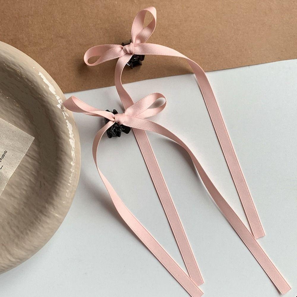 Hair Tool Ribbon Korean Style Headwear Balletcore Bow Hairpin Girl Hair Clip Small Hair Claw
