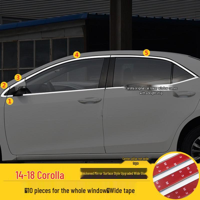 Декоративные световые полосы на окна для Toyota Corolla Levin 2014-2024