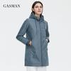 Gasman Fashion Brand Blue Warm Autumn Women's Jacket Long Hooded Jacket for Women Coat Solid Cotton Female Windproof Down Parka