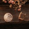 Kinel Rose Gold Round Big Earrings For Women