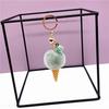 New Ice Cream Keychains for Women Men Plush Pompom Key Chain Rings Pendant Keyring Holder Charm Bag Jewelry Gifts