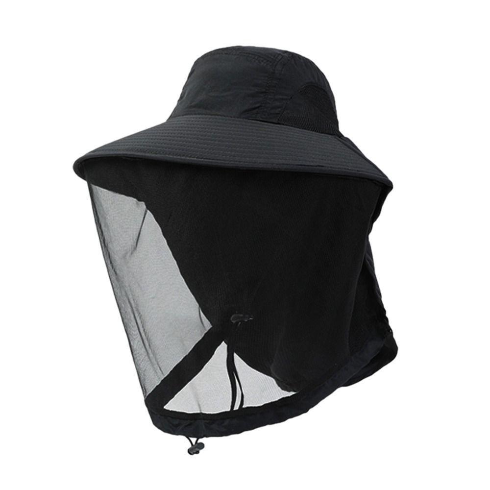Outdoor Sunscreen Fishing Sun Cap Face Neck Protection Bucket Hat Insect Proof Cap  Jungle Farm