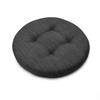 Shinnwa Round Cushion 30cm with Sheet and Velcro Round Chair Stool Kitchen Chair Non-Slip Strap, Cushion, Washable, Cover, Cushion, Black/Gray