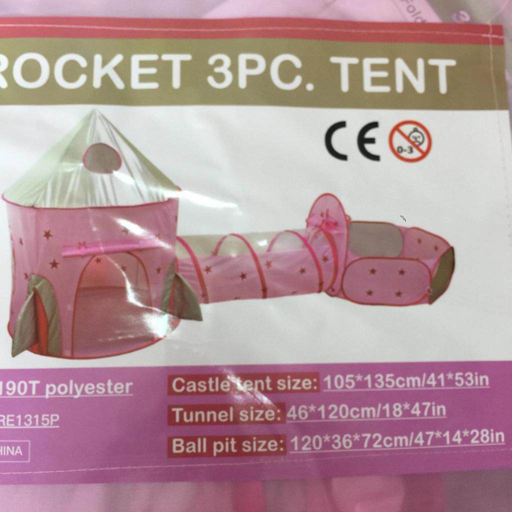 Children's 3 In 1 Tent Spaceship Tent Space Yurt Tent Game Pink House Rocket Ship Play Tent Ball Pool for Girl