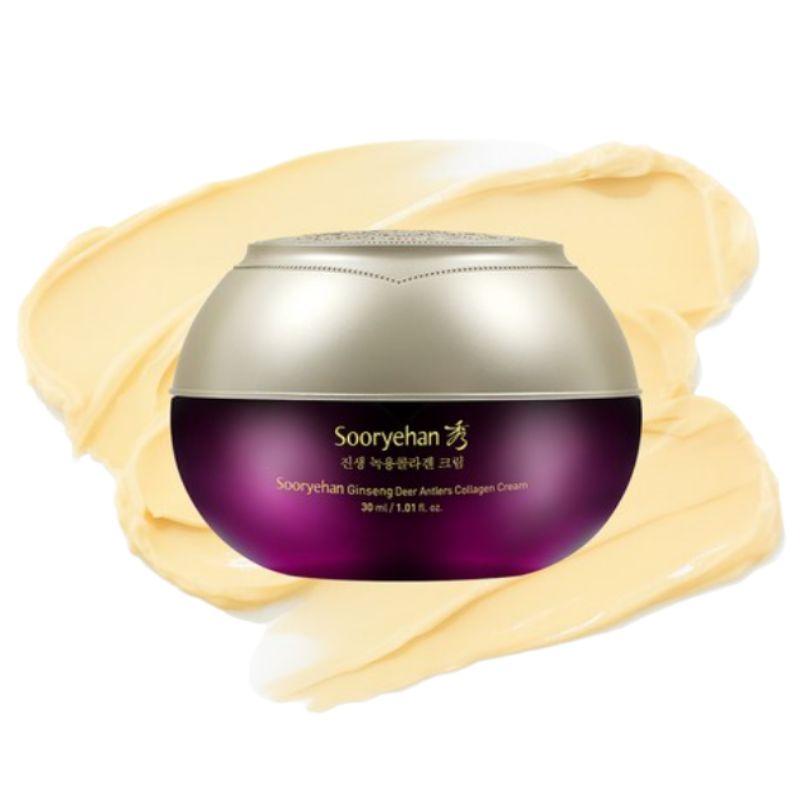 Sooryehan Ginseng Deer Antler Collagen Cream Korean Skincare Firming Face Cream 30ml
