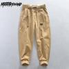 Spring and Summer Cargo Pants Men Japanese Style Long Pants Daily Causal Pure Cotton Men's Pants Thin Straight Khaki Pant with Belt