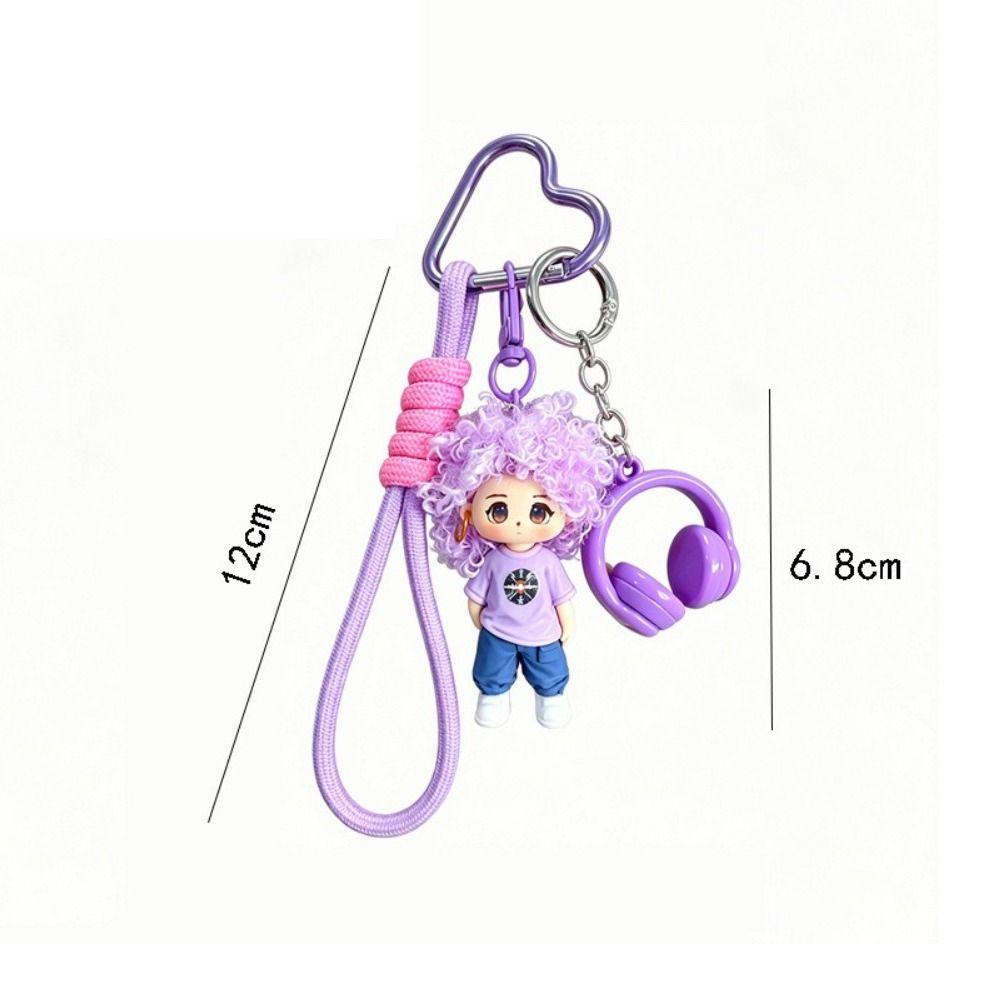 Cartoon Soft Doll Pendant Soft Boy Key Chain Gift Fashion Curly Hair Doll Keychain Bag Charm