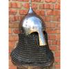 HMB 16GA Steel Medieval Helmet Black Burial with Golden Decoration