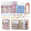 Crochet Hook Set Crochet Hook Kit with Storage Case Crafts Knitting Yarn DIY Tools Hats Beginners Knitting Crafts Basic Kit with Case and Accessories