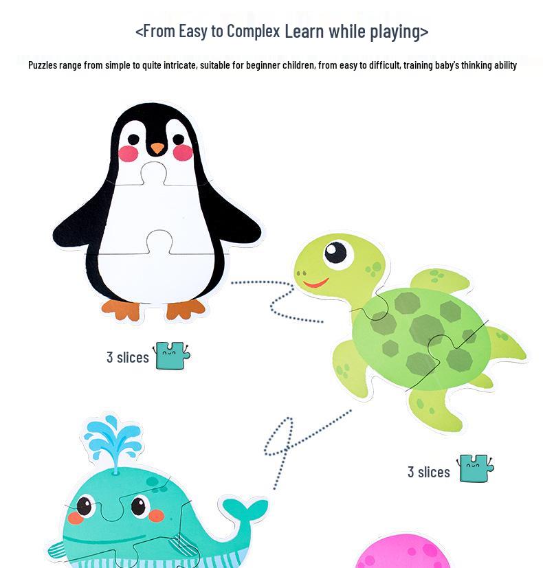 Подарочная коробка с пазлом для малышей и детей ясельного возраста с животными: Развивающая когнитивная игрушка для раннего обучения