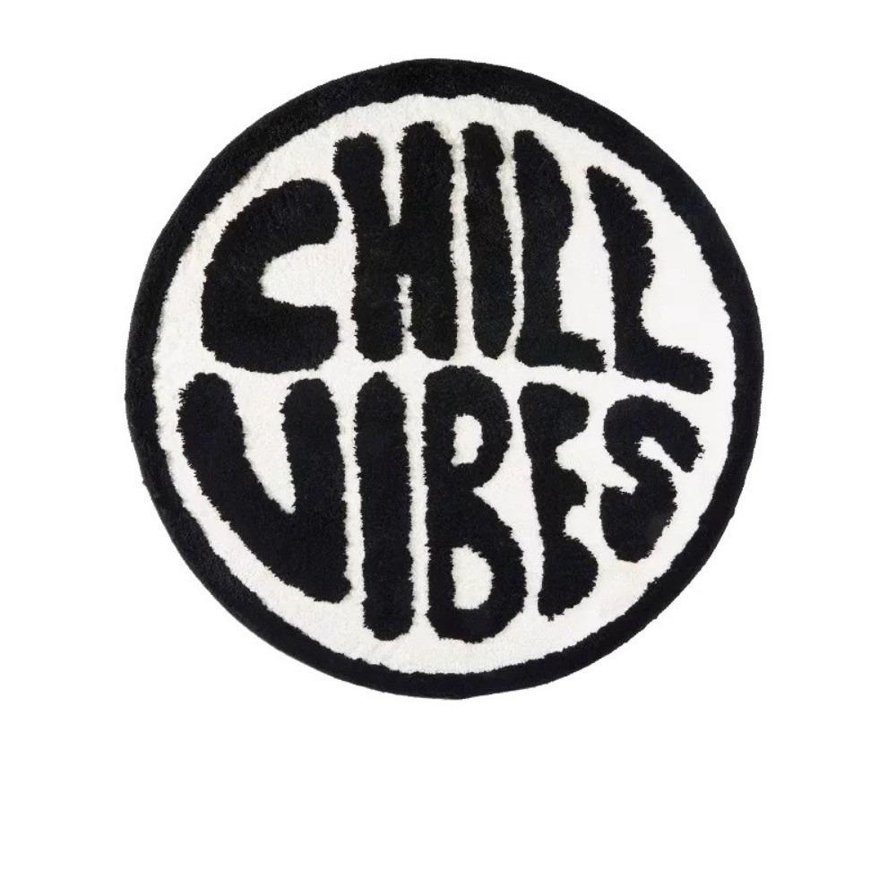 Мягкий 3D Круглый Ковер Кашемировый 60x60см Ковер для Спальни с Буквенным Узором Высоко Впитывающий Пушистый Круглый Коврик для Гостиной