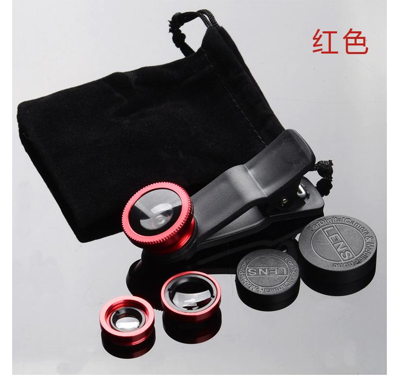 Lens Cover Universal 3 In 1 Clip-On Fishing Eye+Macro+Wide Angle Mobile Phone Lens Camera Kit