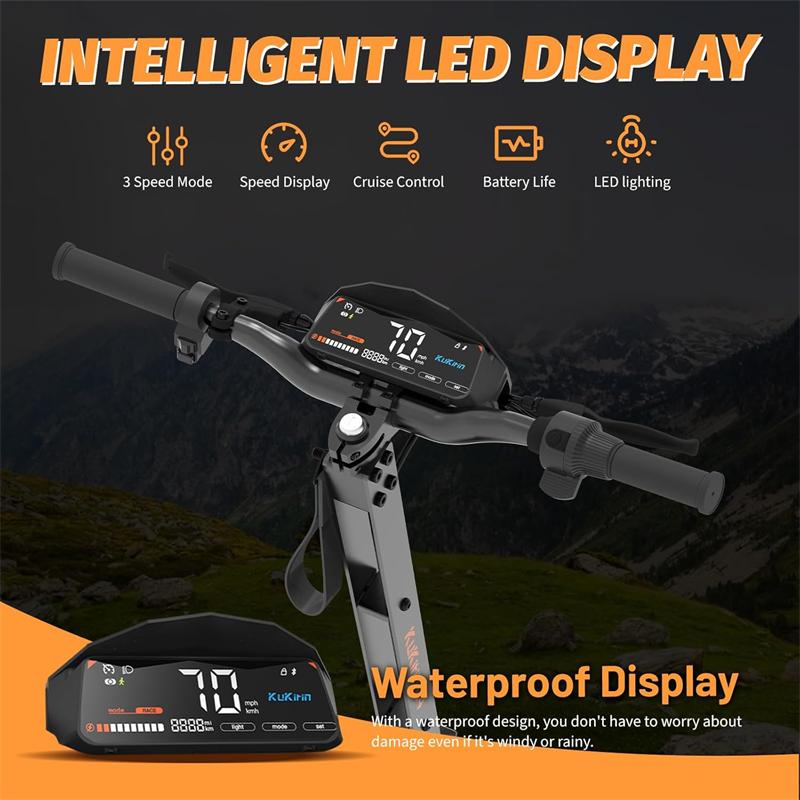 Склад в ЕС Электросамокат KuKirin G4 2000 Вт Мотор 60 В 20 Ач Аккумулятор 75 км Максимальный запас хода 70 км/ч Максимальная скорость 11" Внедорожные вакуумные шины