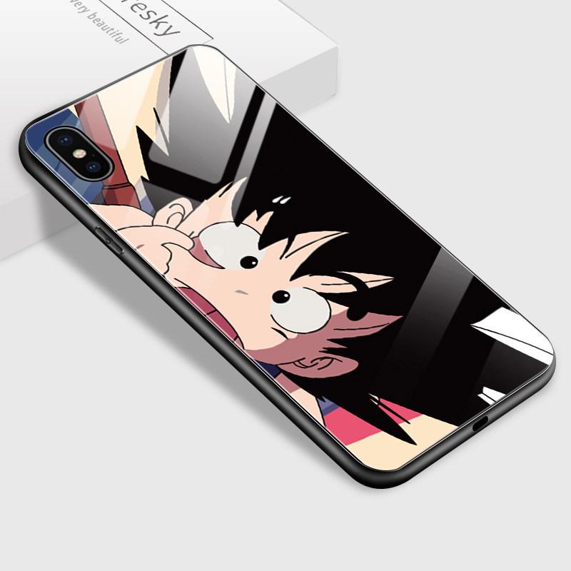 Чехол для телефона из закаленного стекла для iPhone Samsung Galaxy Infinix TPU Soft Edge, противоударный чехол с японскими популярными аниме-персонажами