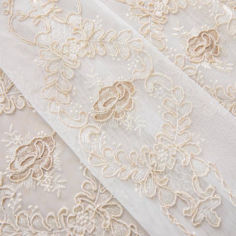 1 шт. Современные вышитые цветочные узоры, прозрачные шторы, дизайн с карманами на штанге, стираемые в стиральной машине полиэстеровые сетчатые шторы для гостиной, спальни