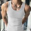 Летний мужской жилет с круглым вырезом, облегающий, эластичный, однотонный, без рукавов, майка, впитывающая пот, для фитнеса, спортзала, уличная футболка