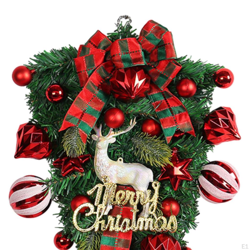 Christmas Teardrop Swag Xmas Garland Decorative Wall Hanging Ornament Wreath for Stairway