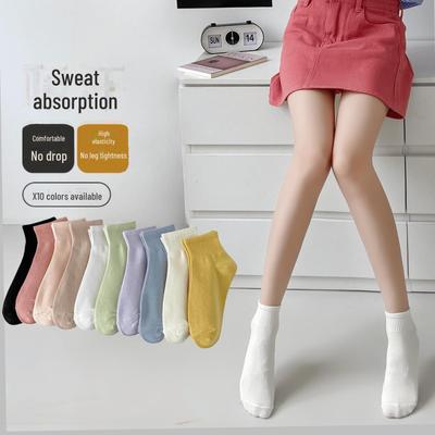 Женские спортивные носки Morandi Color Cotton Mid-Tube: Модный однотонный цвет для студентов и любителей активного отдыха.